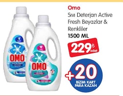 Omo Active Fresh Beyazlar & Renkliler Sıvı Deterjan 1500 ml