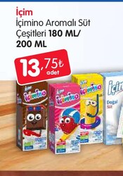İçim İçimino Aromalı Süt Çeşitleri 180/200 ml