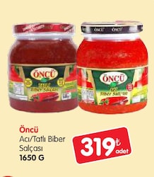 Öncü Acı/Tatlı Biber Salçası 1650 g
