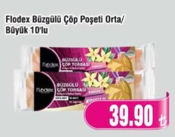 Flodex Büzgülü Çöp Poşeti Orta/Büyük 10'lu