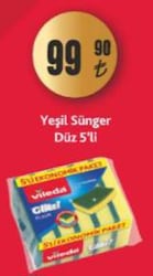 Vileda Düz Yeşil Sünger 5'li