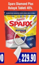 Asperox Sparx Diamond Plus Bulaşık Tableti 40'lı 