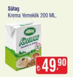 Sütaş Krema Yemek ve Soslara 200 ml