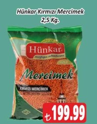 Hünkar Kırmızı Mercimek 2,5 kg