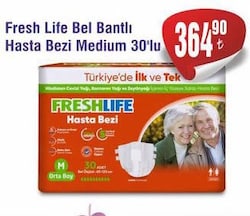 Fresh Life Bel Bantlı Hasta Bezi Medium 30'lu