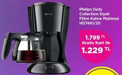 Philips HD7461/20 Daily Collection Siyah Filtre Kahve Makinesi 