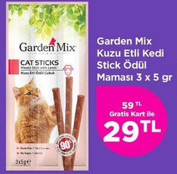 Garden Mix Kuzu Etli Kedi Stick Ödül Maması 3x5 gr