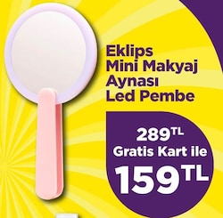 Eklips Mini Makyaj Aynası Led Pembe