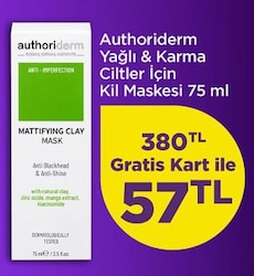 Authoriderm Yağlı  Karma Ciltler İçin Kil Maskesi 75 ml