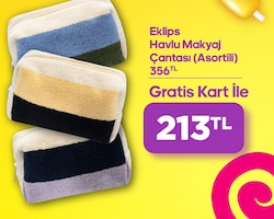 Eklips Havlu Makyaj Çantası(Asortili)