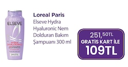Loreal Paris Elseve Hydra Hyaluronic Nem Dolduran Bakım Şampuanı 300 ml