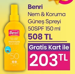 Benri Nem & Koruma Güneş Spreyi 50SPF 150 ml