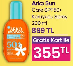 Arko Suncare Çok Yüksek Korumalı 200 ml 50 Faktör Güneş Spreyi