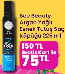 Bee Beauty Argan Yağlı Esnek Tutuş Saç Köpüğü 225 ml
