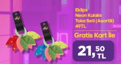 Eklips Neon Kulaklı Toka Seti (Asortili)
