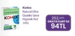 Kotex Natural Ultra Gece Hijyenik Ped 14'lü