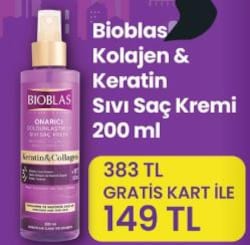 Bioblas Kolajen& Keratin Sıvı Saç Kremi 200 ml 