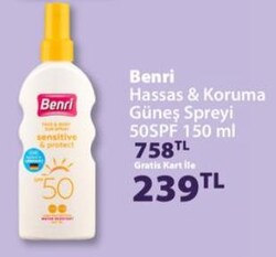 Benri Hassas&Koruma Güneş Spreyi 50SPF 150 ml