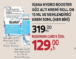 Isana Hydro Booster Göz Çevresi Roll On 15 ml