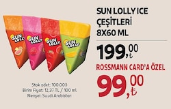 Sun Lolly Mango Aromalı Su Buzu 8x60 ml
