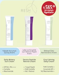 Resh Yüksek Korumalı Güneş Kremi/Leke ve Kırışıklık için Retinol Peptit Krem/Bitkisel Özlü Nemlendirici Krem