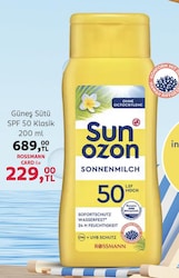 Sun Ozon SPF 50 Klasik Güneş Sütü 200 ml 