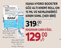 Isana Hydro Booster Göz Çevresi Roll On 15 ml