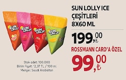 Sun Lolly Mango Aromalı Su Buzu 8x60 ml
