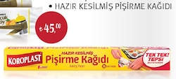 Koroplast Hazır Kesilmiş Pişirme Kağıdı 