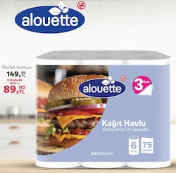 Alouette Mutfak Havlusu 6 Rulo 75 Yaprak 