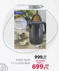 Ideenwelt 1.7 lt 2200 W Siyah Kettle