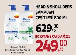 Head & Shoulders Mentol Ferahlığı 800 ml Kepek Şampuanı