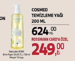 Cosmed Atopia 200 ml Yüz Temizleme Yağı