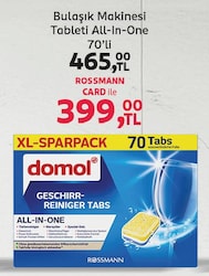 Domol All in One Bulaşık Makinesi Tableti 70'li