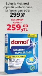 Domol Bulaşık Makinesi Kapsülü Performance 12 Fonksiyon 40'lı
