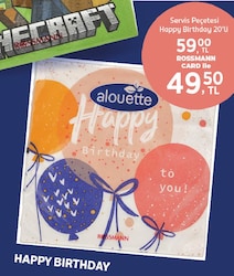 Alouette Servis Peçetesi Happy Birthday 20'li 