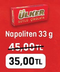 Ülker Napoliten Sütlü Çikolata 33 gr