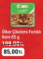 Ülker Antep Fıstıklı Kare Çikolata 65 gr