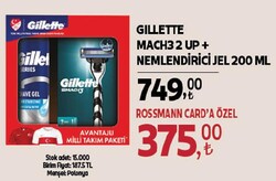 Gillette Mach 3 Makine 2 Up + Tıraş Jeli 200Ml Paket