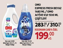 Omo Express Fresh Ultra Beyaz Sıvı Deterjan 1.48 lt
