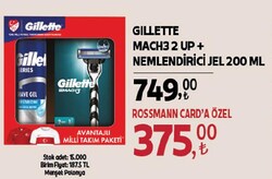 Gillette Mach 3 Makine 2 Up + Tıraş Jeli 200Ml Paket