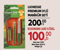 Lionesse Premium 3'lü Manikür Seti 