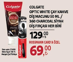 Colgate Optic White Kahve Çay ve Tütün Kullananlar için Beyazlatıcı Florürlü Diş Macunu 50 ml