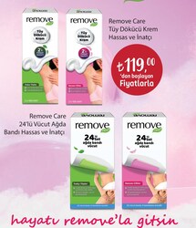Remove Care Hassas ve İnatçı Tüy Dökücü Krem/ 24'lü Vücut Ağda Bandı Hassas İnatçı 