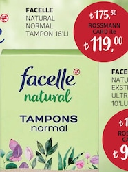 Facelle Normal Natural Tampon 16'lı