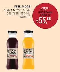 Feel More Sıkma Meyve Suyu Çeşitleri 250 ml