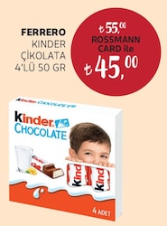 Kinder 50 gr 4'lü Paket Chocolate