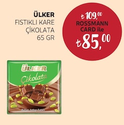 Ülker Antep Fıstıklı Kare Çikolata 65 gr