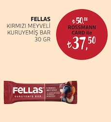 Fellas Kırmızı Meyveli Kuruyemiş Bar 30 gr
