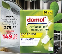 Domol Eco Bulaşık Makinesi Tableti 30'lu
